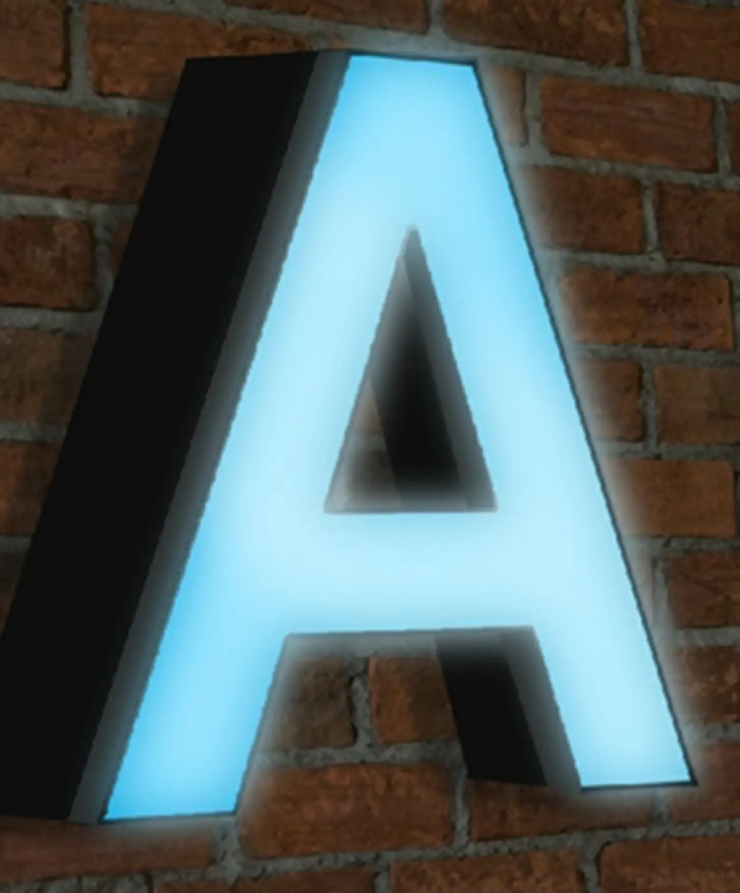 Halo-lit stainless steel signage