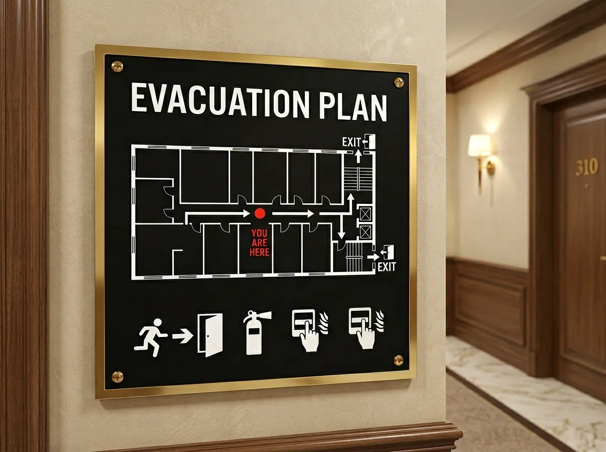 Emergency Evac Plan Signage Panel