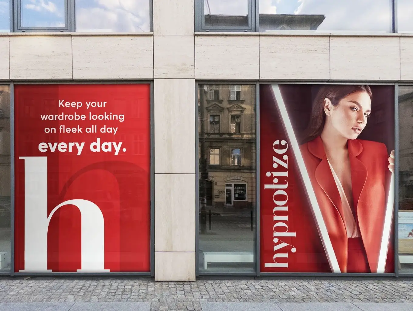 Promotional vinyl graphics on glass