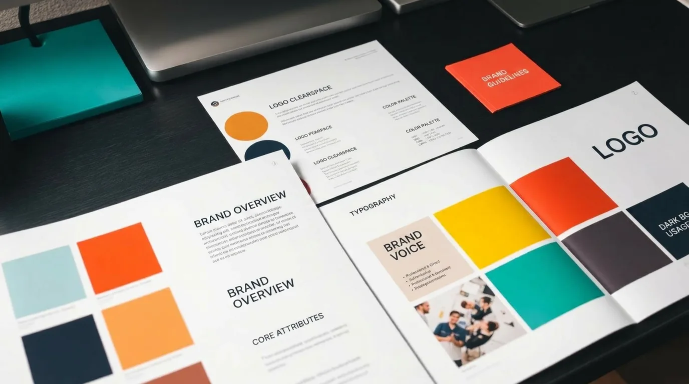 Brand standards, color palettes, and typography handoff for signage design