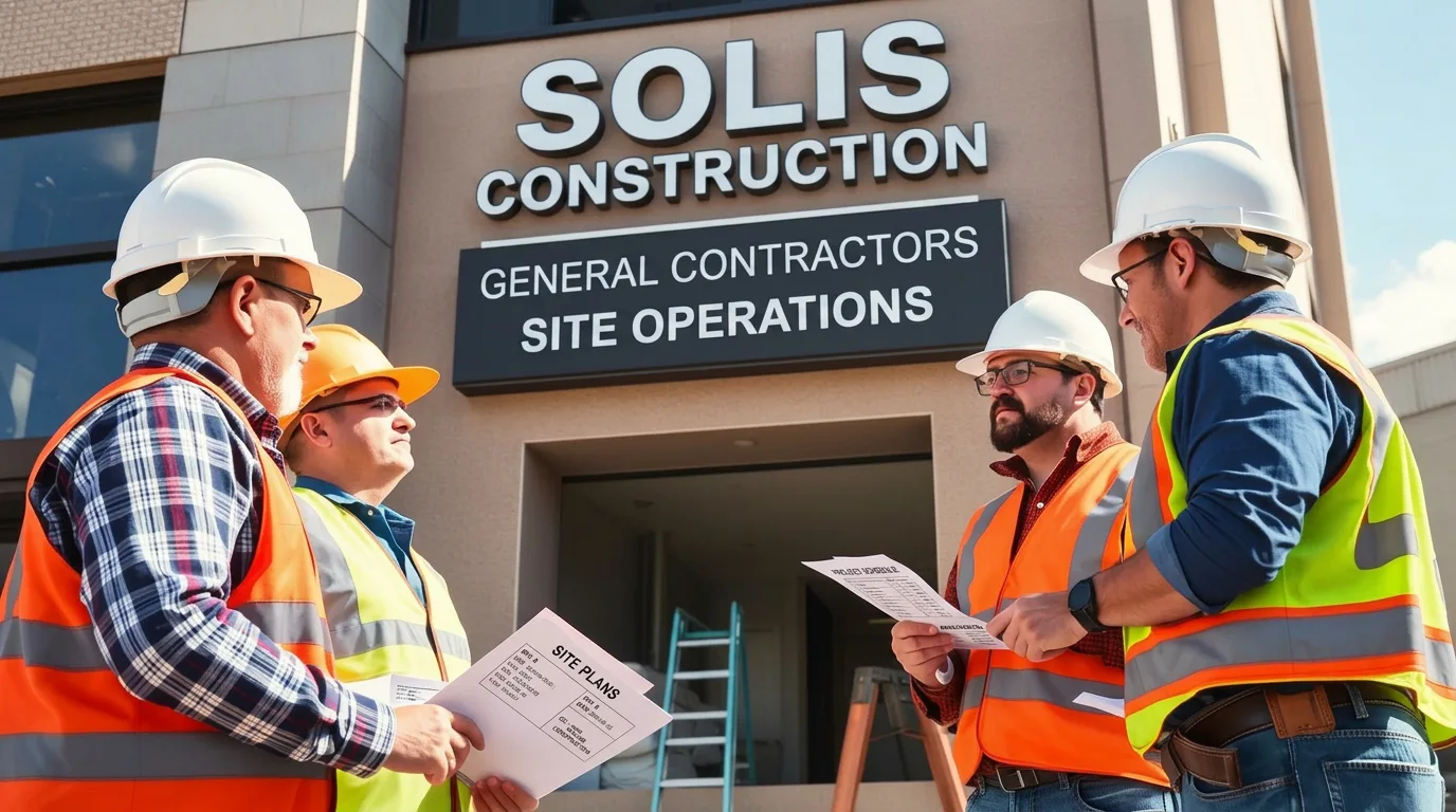 General contractor and signage installer coordinating on site
